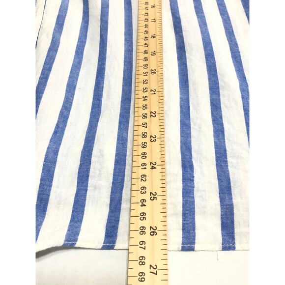 Ava & Viv Women's Linen Blend Button Up Shirt Top Blouse White Stripe Size 4X - Picture 12 of 15
